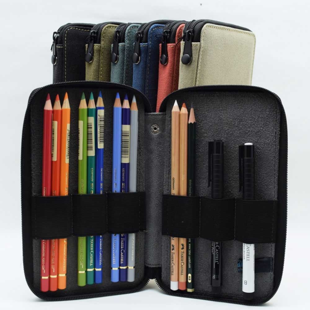 Global Art Pencil Case, Woven Canvas, Steel Blue, 120 Pencils - The Art  Store/Commercial Art Supply